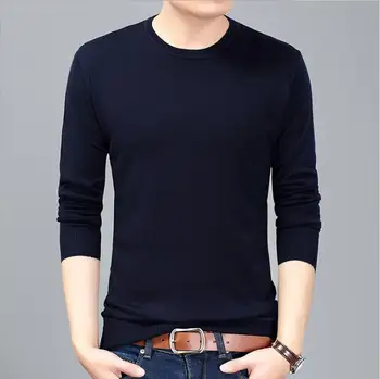 

ZNG 2020 new Sweater Men Autumn Winter Warm Mens Knitted Wool Sweaters Solid Color Casual Pull Homme Cotton Pullover Men