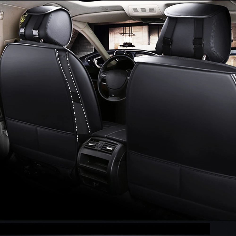5 석 가죽 카시트 커버 닛산 Altima Dualis Juke Frontier Fuga Leaf Bluebird Rogue Navara NP300 자동 시트 쿠션