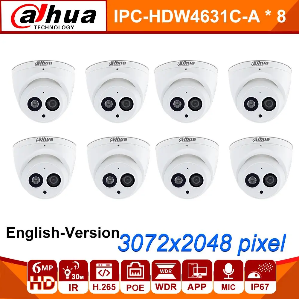 Оптовая Продажа DH 6MP IP камера IPC HDW4631C A Обновление от HDW4431C POE Мини купольная