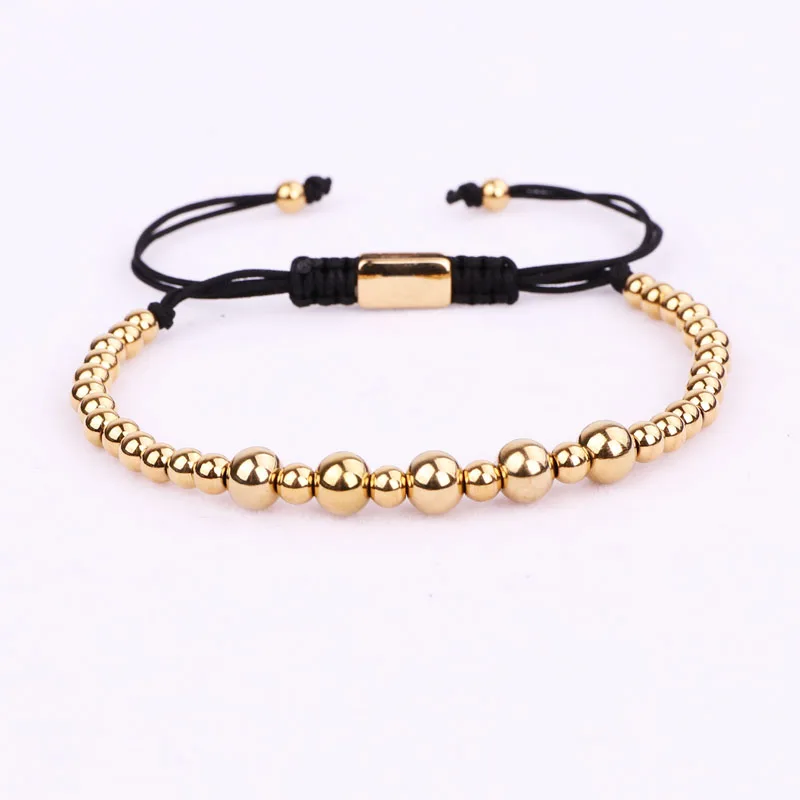 New Fashion Luxury CZ Micro Pave Crown Charm Stainless Steel Beads Friendship Macrame Bracelet Women Men - Image 2