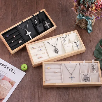 

New Multifunction Necklace Tray Display Ring Earring Plate Case Necklace Pendants Tray Showcase Jewelry Storage Organizer