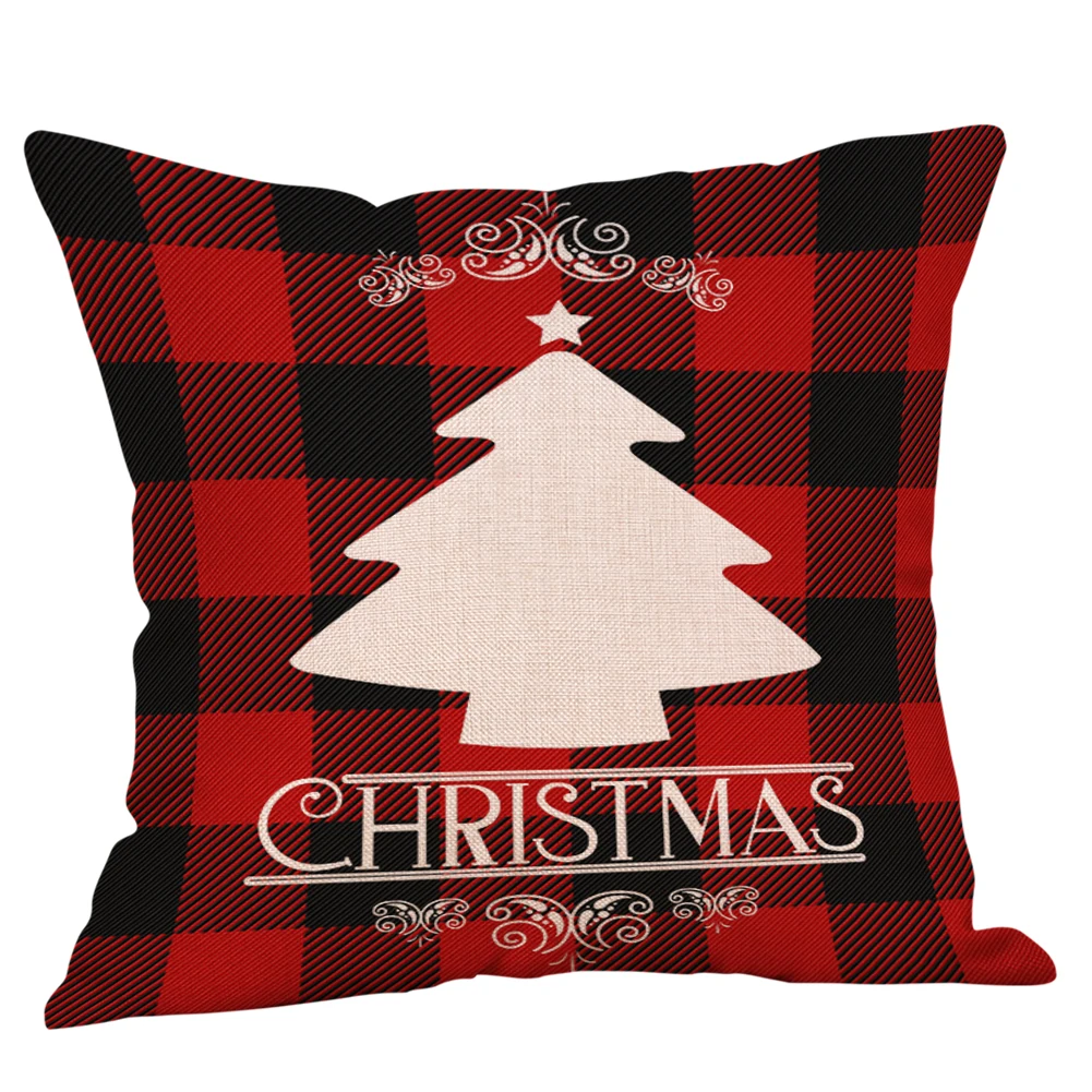 red YYDD Рождественская Подушка Чехол Рождество Buffalo Plaid дом Декор льняная подушка чехол s для дивана, подушка, Cover18 X 18 дюймов - Цвет: red