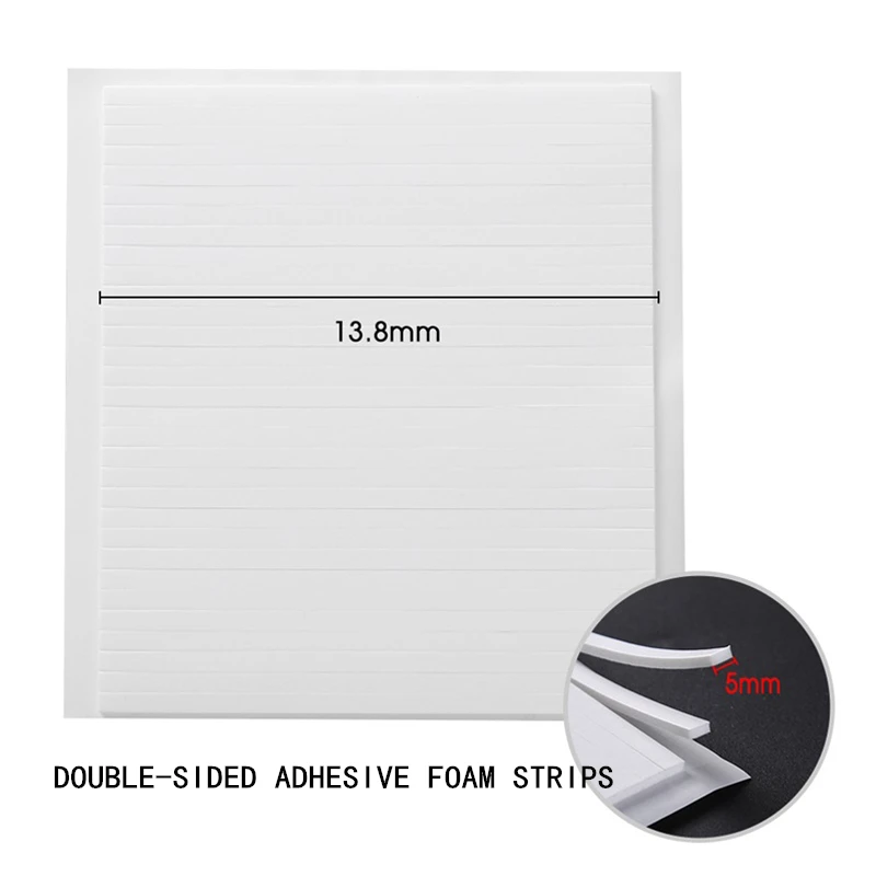 13.8cm Length Double-sided Adhesive Foam Strips Hook Loop Tape for DIY Scrapbooking Craft Shaker Cards Making Tool 3/5 mm Width