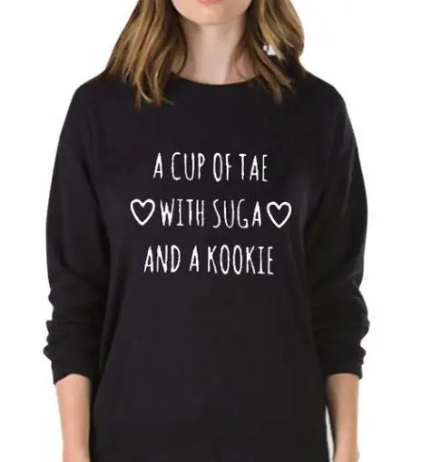 Толстовка suga с надписью «Cup of TAE» в европейском и американском стиле; стиль