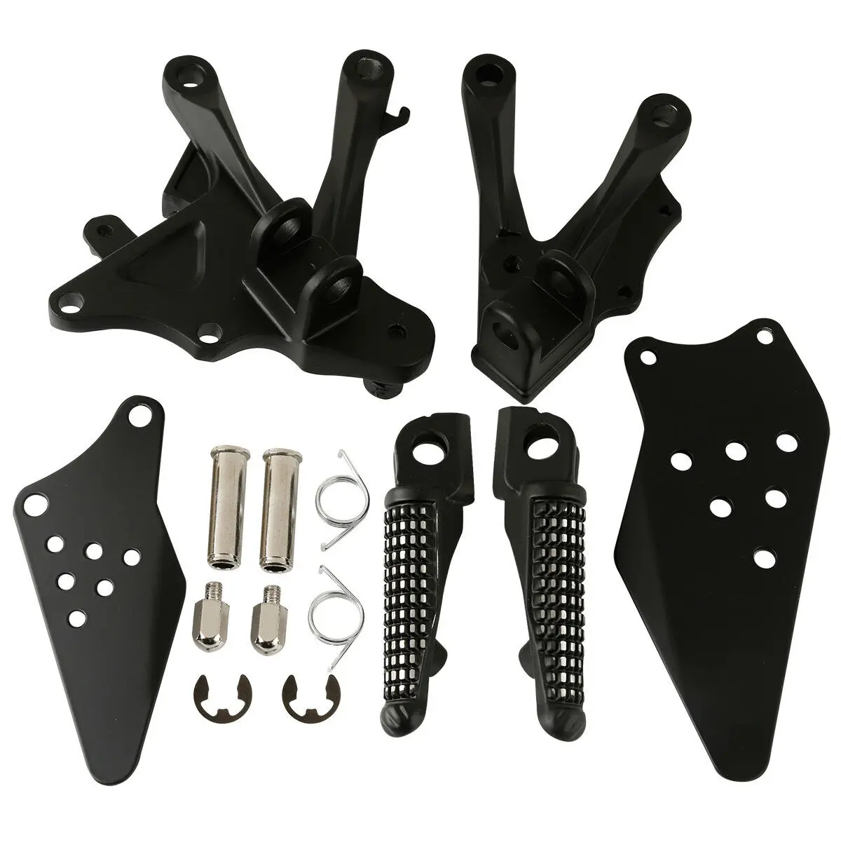 Мотоциклетные черные/серебряные Передние Подножки для ног KAWASAKI ZX10R 2006-2010 2007 2008 2009 подножки