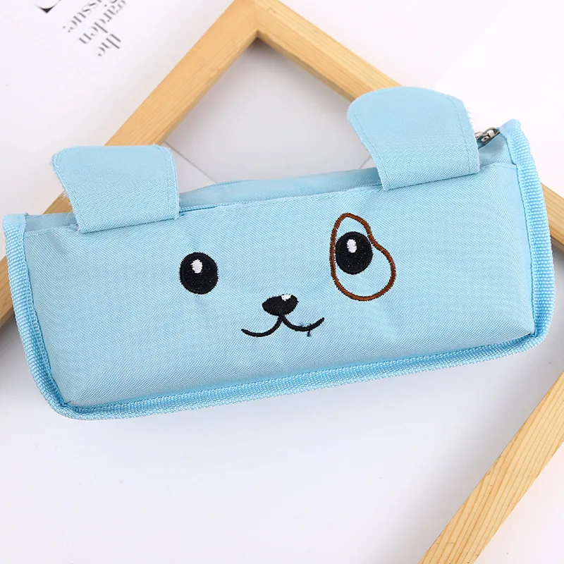 Light blue puppy Милый тканевый чехол-карандаш с кошкой, kawaii estojo escolar estuche para lpices, для девочек, trousse skolaire cartuchera para lapices school - Цвет: Light blue puppy