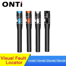 ONTi 10 мВт Визуальный дефектоскоп тестер волоконно-оптического кабеля 30 мВт красный лазерный светильник 5-30 км Ручка Тип Визуальный дефектоскоп SC/FC/ST