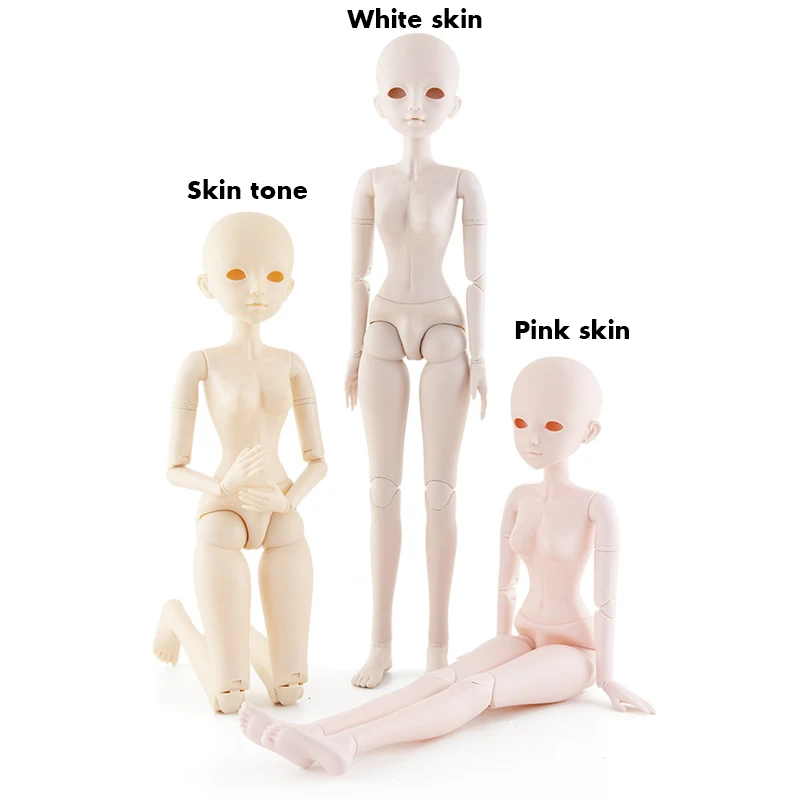 

Bjd Doll Body 60cm Movable Joints Baby Doll Accessories White Normal Pink Skin Female Naked Nude Dolls Body Gift Shoes DIY Toys