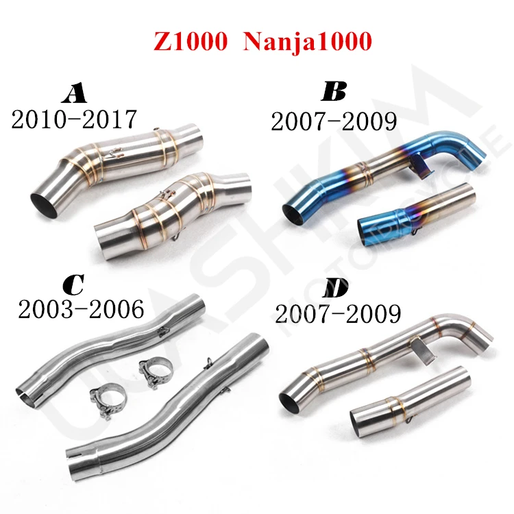 Мотоцикл средняя труба C600 Z250 Z250SL R25 R3 Z750 Z800 ZX6R ZX10R R15 CB1000R KTM200 CSXR1000 MT07 09 Q - Цвет: Z1000  D