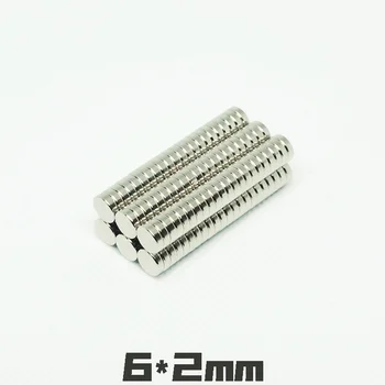

N50 10pcs-200pcs 6 x2 mm Super Strong Rare Earth Disc 6mm x 2mm Fridge Permanet Magnet 6*2mm Small Round Neodymium Magnet