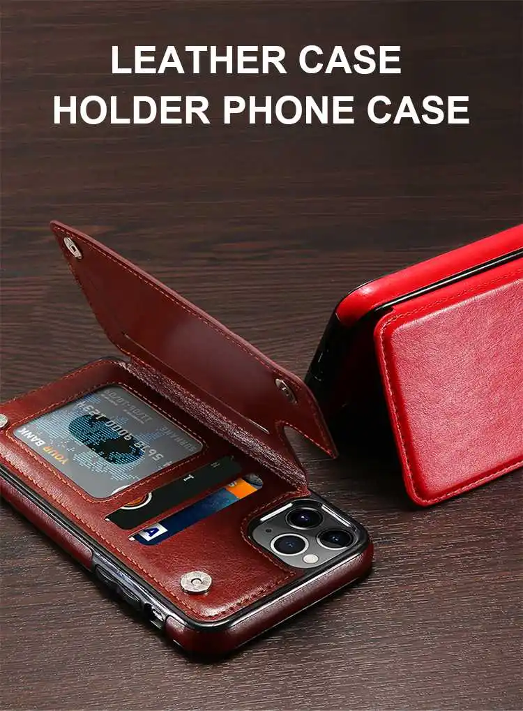 Retro Leather Multi Card Holder Wallet Case For iPhone 12