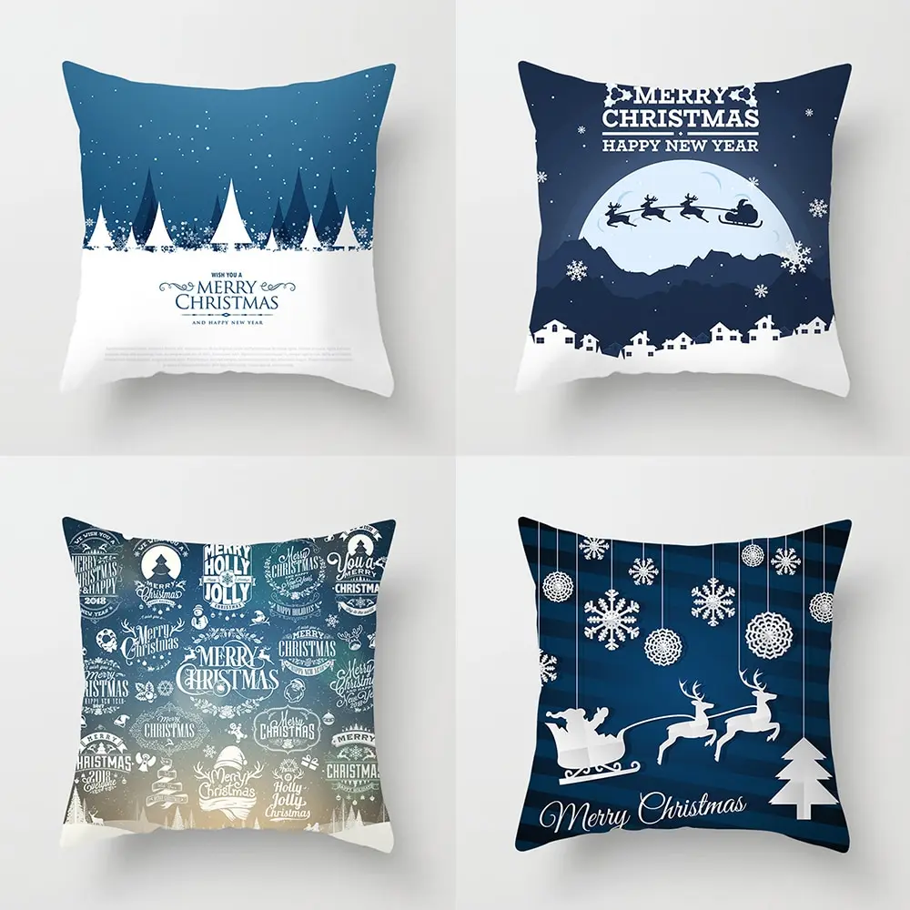 Merry Christmas Pillow Case Decorations Snowflake Print Pillowcase for Home Xmas Gift Happy New Year 2021 | Дом и сад