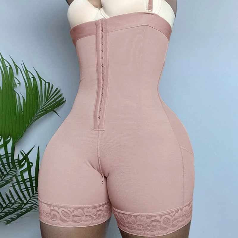Fajas Colombianas High Compression Women's Shapewear Sexy Lingerie Bodysuit Women Lace Extra Firm Zipper Control Body Shaper