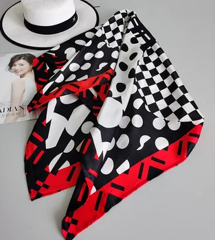 

100% Pure Silk Satin Square Big Scarf Shawl Wrap Kerchief 34.5"x34.5" WJ075