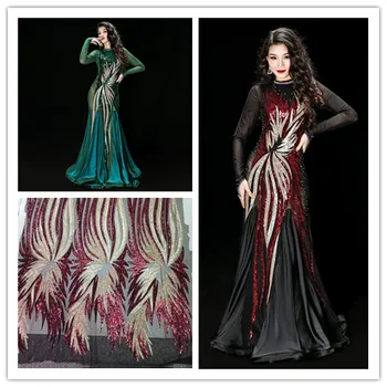 

High Quality African Net Lace Fabric New Design French Embroidery Sequins Tulle Lace Fabric For Nigerian Party