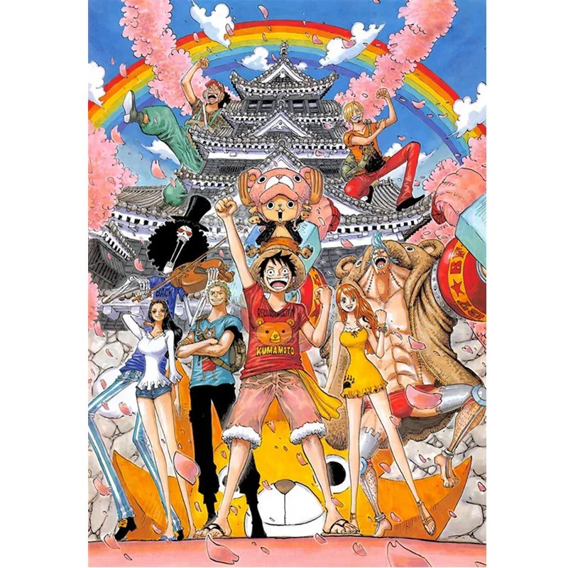 Цельный Sakura Matsuri с принтом "Манки Д лаффи, ророноа Зоро повесить картину Nami Usopp красочные художественной росписи собирать современные