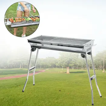 

Honhill Portable Foldable Barbecue Charcoal Grill for Outdoor Camping Charcoal Roast Stove Rack Stainless Steel BBQ Grill