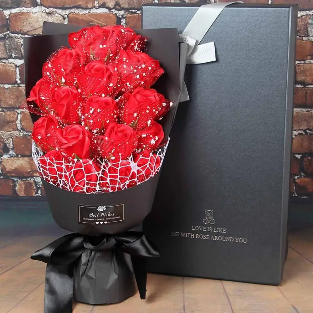 21 шт. розы из фоамирана День Святого Валентина DIY мыло цветок подарок Роза коробка букет Свадебный праздник подарок petalos de boda 30D10