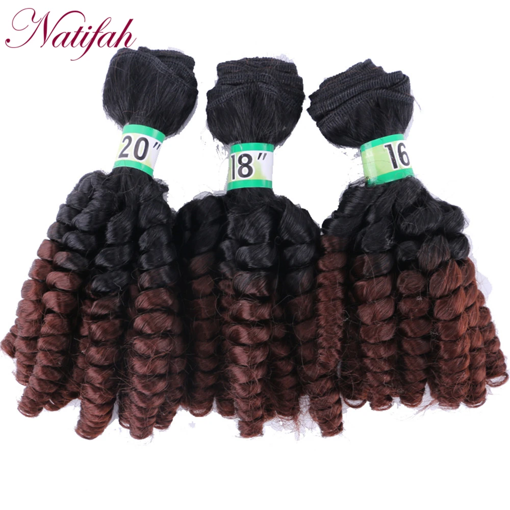 Natifah весенние кудрявые вьющиеся волосы бразильские синтетические волосы волнистые Пряди 16-20 дюймов 1 3 4 пряди 9 видов цветов - Цвет: T1B/33