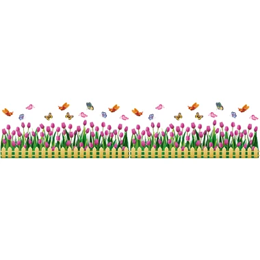 [SHIJUEHEZI] тюльпаны забор стеклянная Наклейка Виниловые DIY Цветы Наклейки на стены для гостиной детской комнаты магазин украшения на окна для дома - Цвет: flower sticker