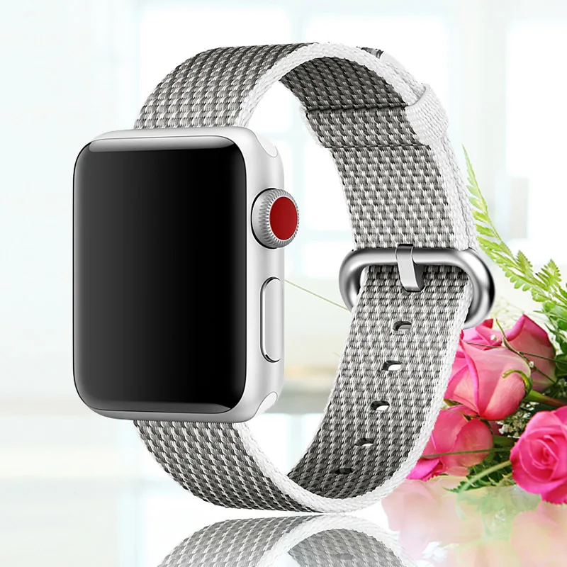 Новая дышащая нейлоновая Спортивная петля для apple watch series 3 2 1 ремешок для iWatch 42 мм 38 красочный ремешок для часов Пряжка