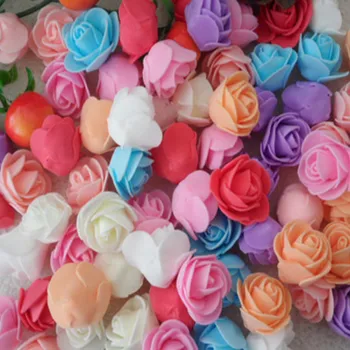 

50 pcs/lot Artificial Lot Mini PE Foam Rose Flower Head Handmade DIY Wedding Home Decoration DIY Scrapbooking Fake Flower