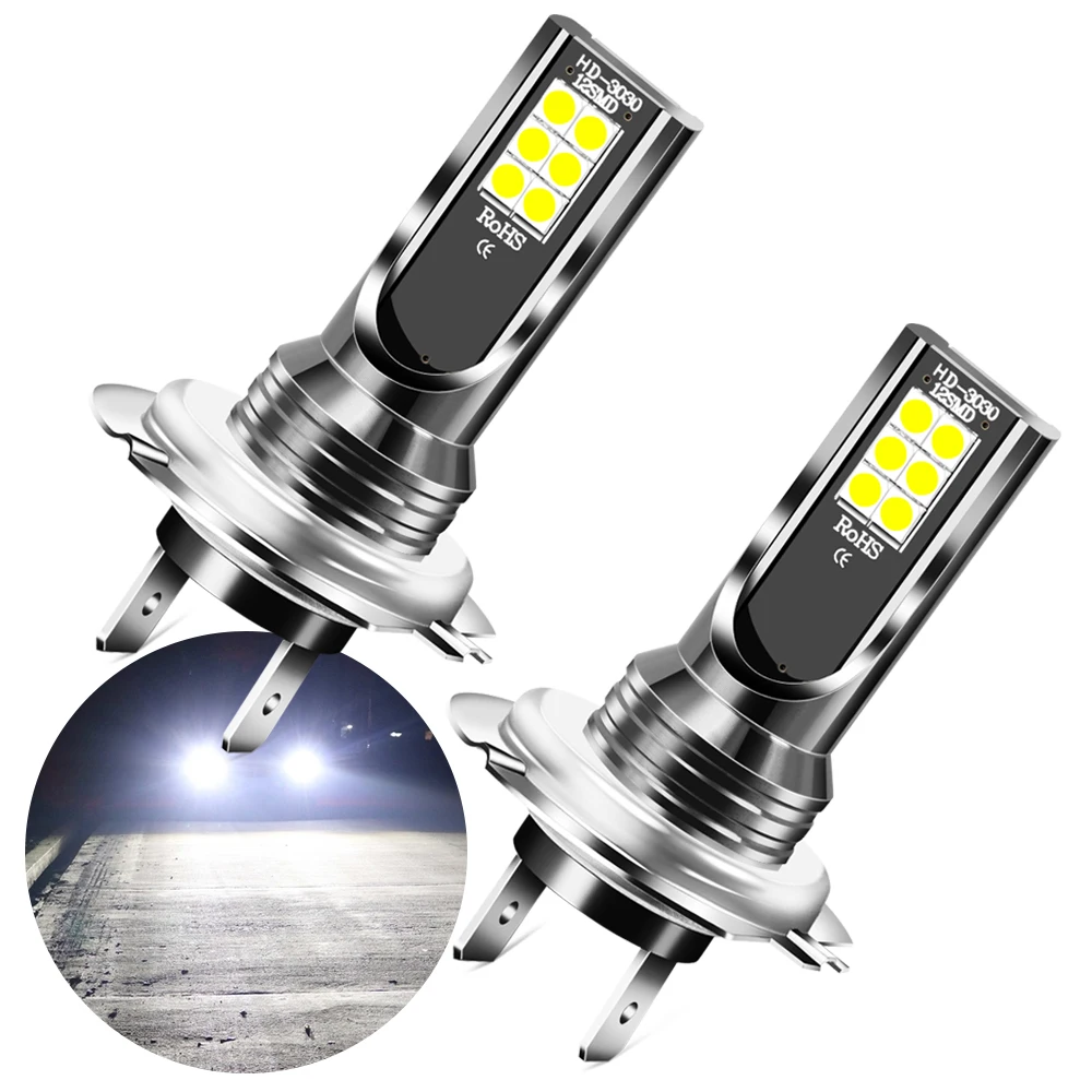 2x H7 LED Car Headlight Bulbs Super Bright for Mitsubishi Outlander ASX RVR Pajero Lancer Opel astra h J g Mokka | Автомобили и