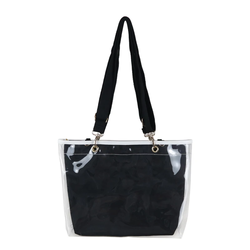 Новинка, двухстороннее украшение для девушек, сумка на плечо, прозрачные желеобразные сумки для женщин с регулируемым плечевым ремнем Itabag H802 - Цвет: black