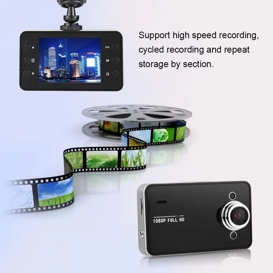 2,4 дюймов lcd 1080P HD Автомобильный видеорегистратор ночного видения K6000 новые автомобильные аксессуары