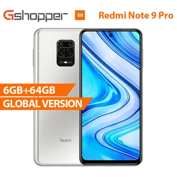 

Global Version Xiaomi Redmi Note 9 Pro 6GB 64GB Cellphone Snapdragon 720G 64MP Quad Camera 6.67" 33W Fast Charger 5020mAh NFC