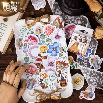 

46Pcs/box Fairytale Town Boxed Scrapbooking Stickers Diary Album Mobile Phone Decoration Adhesive Sticker Label