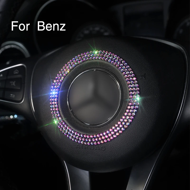 Круговое кольцо на руль для автомобиля с кристаллами и стразами для BMW для Ford для Toyota для Benz для Honda
