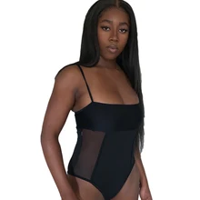 Сетчатый купальник-монокини черный цельный купальник сексуальный прозрачный купальник боди Женский белый купальный костюм Пляжная одежда S-L