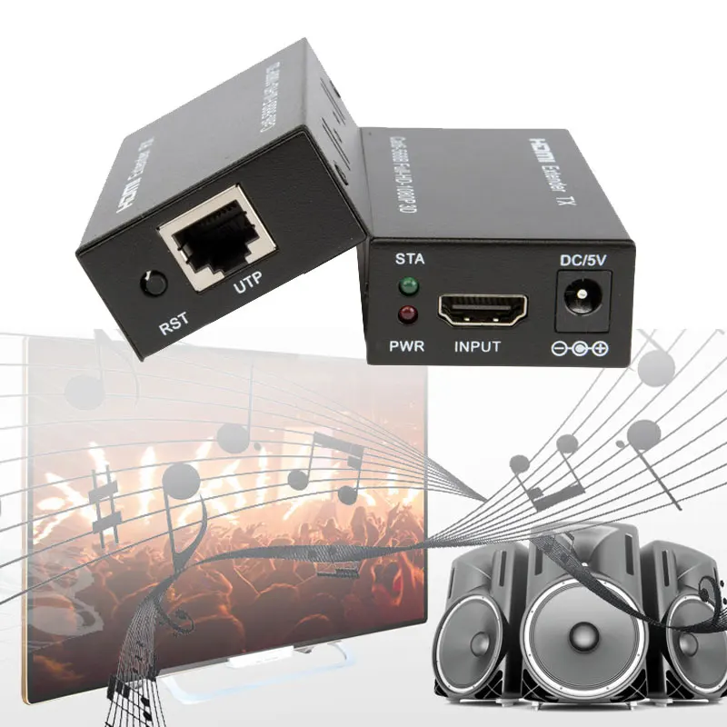 1080P 60M HDMI удлинитель Full HD 3D EDID hdmi-удлинитель, ретранслятор аудио передача видео через кабель RJ45 CAT 5 CAT6 кабель