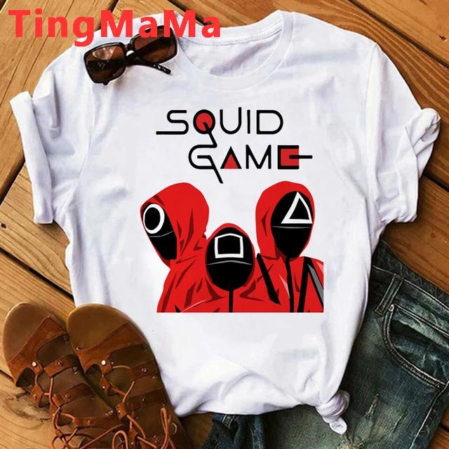 Korean TV Squid Game T Shirt Men Kawaii Cartoon Summer Tops 456 Graphic Tees Unisex Harajuku Fashion Korean Style T-shirt Male 69260