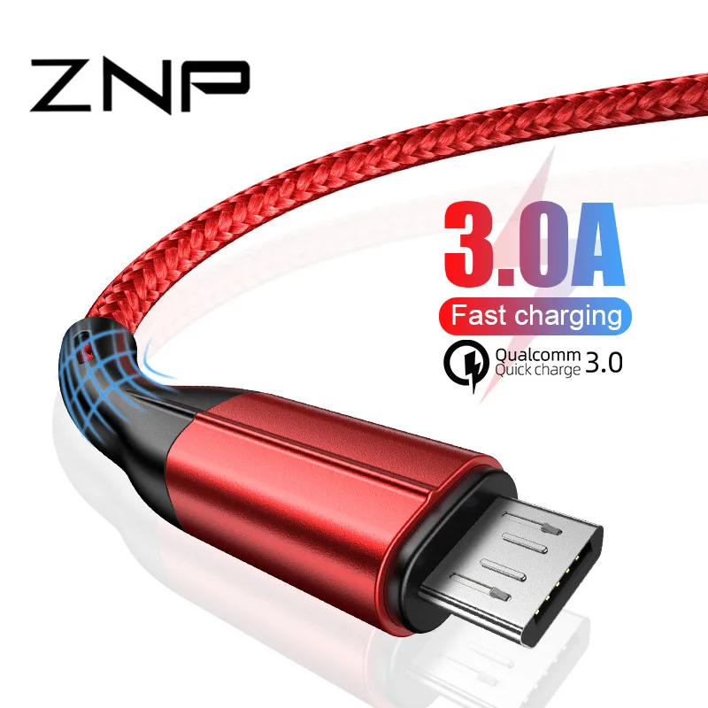 

ZNP 3A USB Micro Cable For Samsung S7 Xiaomi Redmi 5 6 Pro Data Cord Fast Charging USB For Redmi Note 5 Android Micro usb Cable