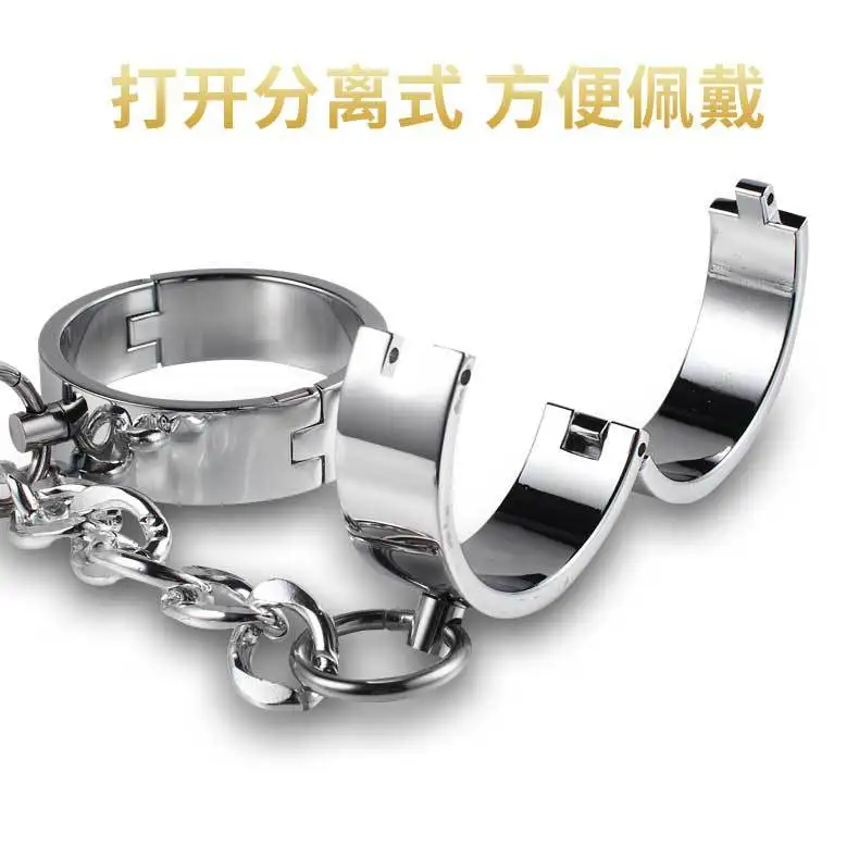 Сверхмощные наручники Footcuff секс-игрушка с металлическим сексуальным помощью связанные поставки флирт браслет с овальными деталями
