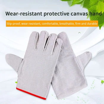 

Garden 24 Line Unisex Thickened Wear Resistant Non Slip Working Adult Protective Gloves Safety Canvas Welding Multipurpose