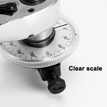 

Torque Angle Gauge 360 Degree 1/2 Inch Drive Meter Auto Angle Rotation Measure Tool with Wrench B88