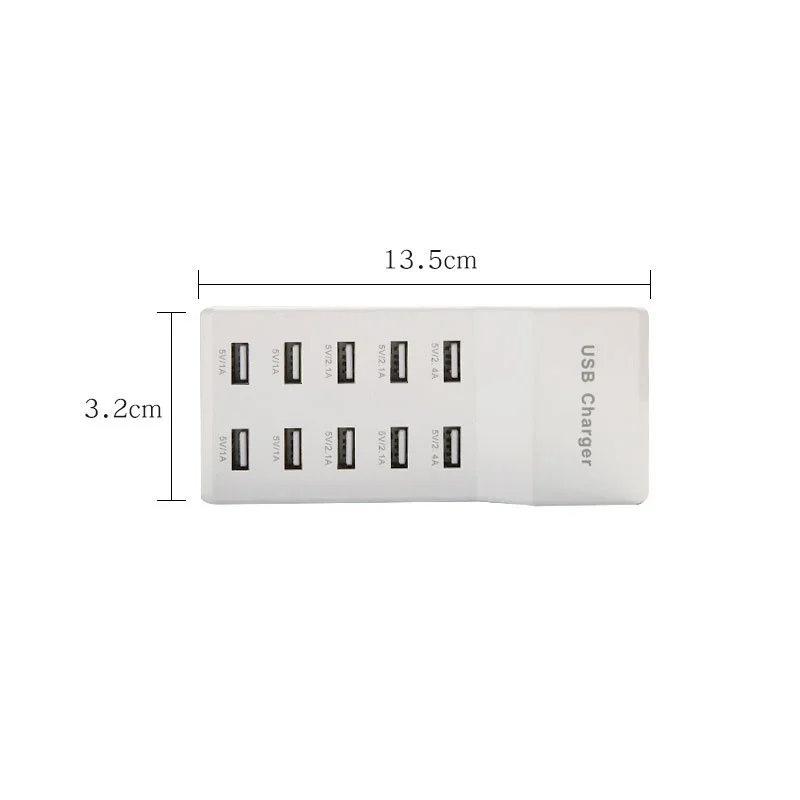 10 Порты usb быстрой зарядки Зарядное устройство HUB адаптер 5 V/2A(стандарта ЕС, США, Великобритании штепсельная вилка стандарта США