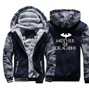 

Game Of Thrones Mother Of Dragon Camo Hoodies Daenerys Mens Jacket 2020 New Winter Warm Hoody Fleece Camouflage Bodywarmer Coat