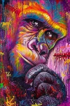

GATYZTORY DIY Diamond Painting Gorilla Full Square Drill Diamond Embroidery Mosaic Cross Stitch Home Decor Gift