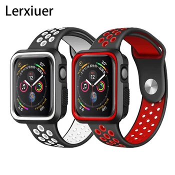 

Strap For Apple watch band 4 44mm 40mm iwatch band 42mm 38mm silicone strap + case apple watch 4 3 2 bracelet cover Accessories