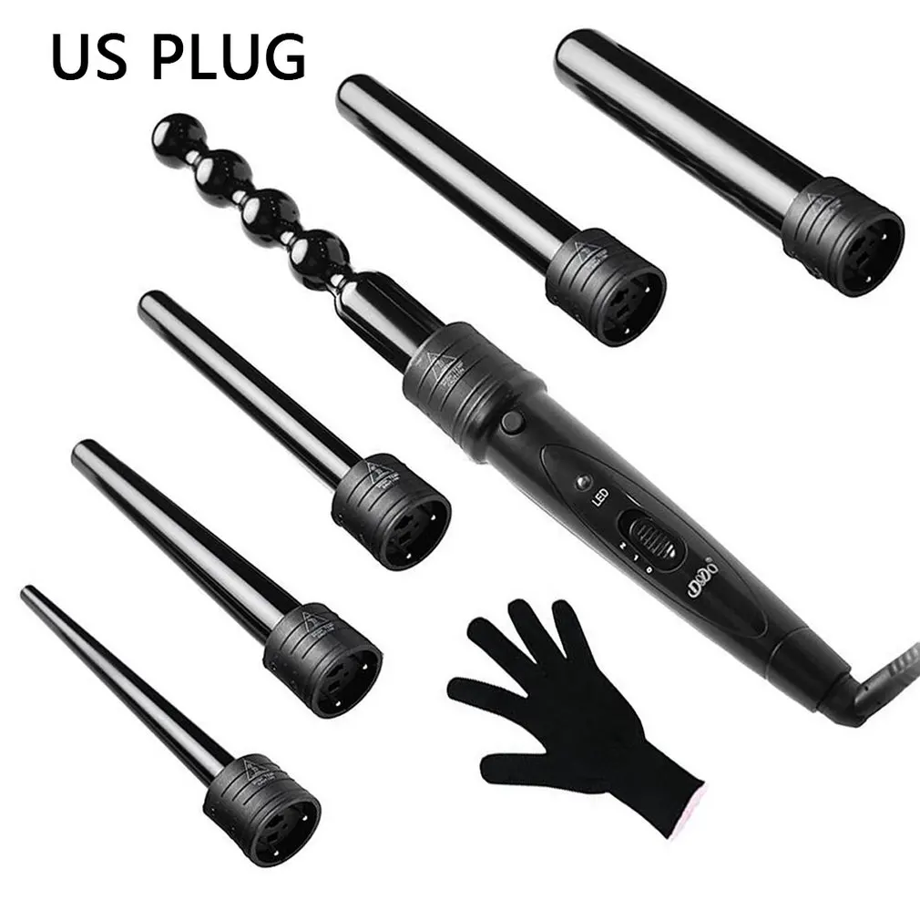 

LCD Liquid Crystal Display 5 In 1 Change Tube Hair Curler Multi-function Hair Curler Portfolio Tools