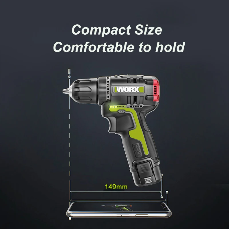 WORX WU130 12V Brushless Motor Drill Cordless Electric Drill Screwdriver 30N.m Power Tools Free Return