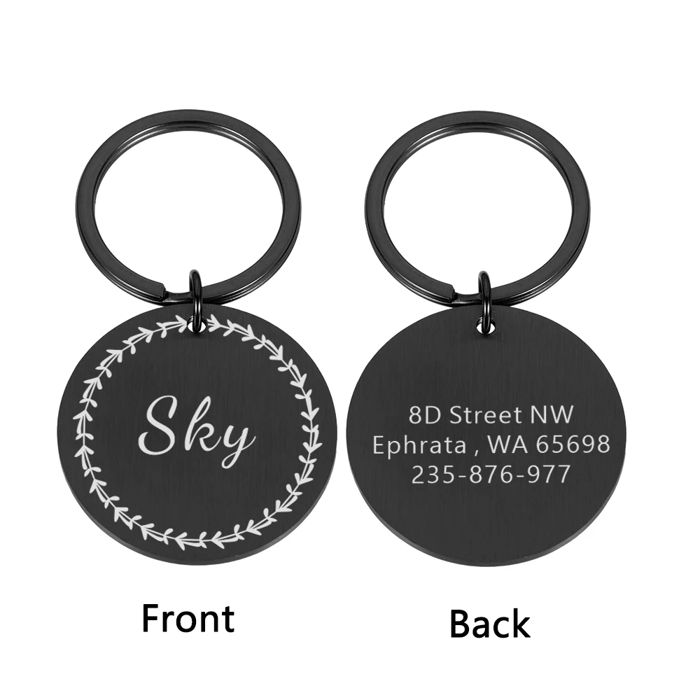 Personalized Cats Collar Harness Dog ID Tags Free Engraving Dogs Chain Name Plate Number Address Puppy Pet Supplies DropshippingFree Engraved Pet Dog ID Tag Personalized Cat Puppy ID Tag Pet Dog Collar Accessories Custom Dogs Anti-lost Name Tags Pendant dog collars engraved buckle Dog Collars