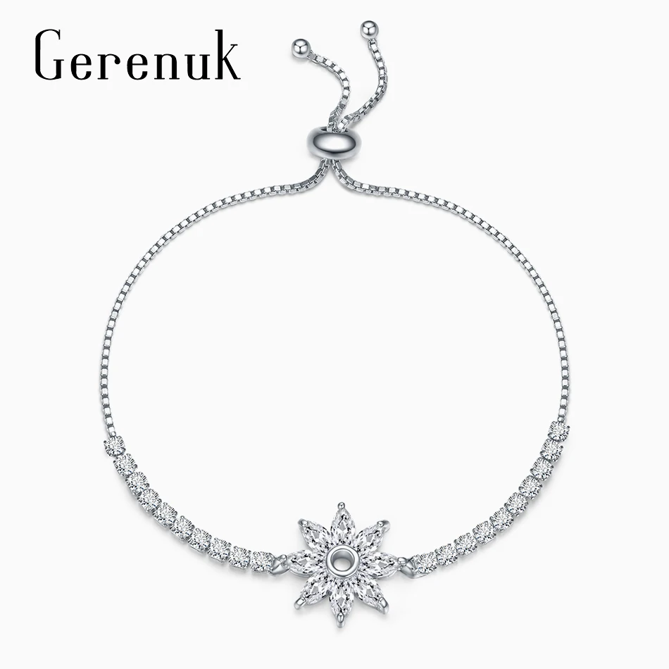 Gerenuk CZ дружба прозрачный цветок девушка браслеты для женщин мужские ювелирные