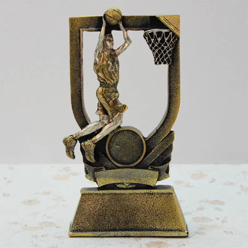 Golden Basketball Dunk Trophy Figurine Character Statue Sports Craft Desktop Decor Miniature Model Home Decoration Wedding Gift | Дом и сад