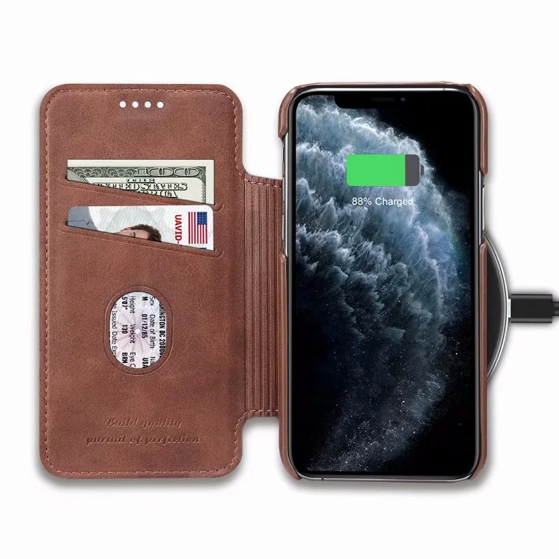 Роскошный чехол из искусственной кожи для iPhone 11 Pro Max 7 8 6S Plus, кошелек с карманом для карт, сальто для iPhone XR XS Max X, чехол