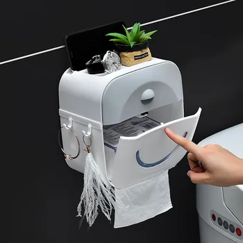 

Plastic Toilet Paper Holder Bathroom Double Paper Tissue Box Wall Mounted Paper Shelf Storage Box Toilet Dispenser